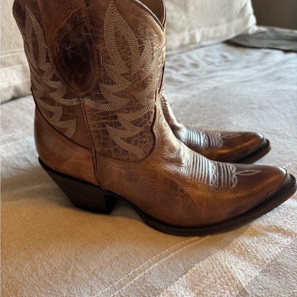 Tony Lama Tan Leather Cowboy Boots 8.5 - Picture 8 of 10